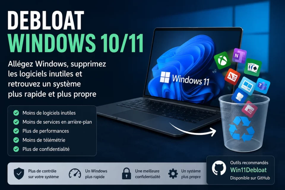 Capture ou illustration d’un PC Windows 11 allégé après suppression des applications préinstallées inutiles